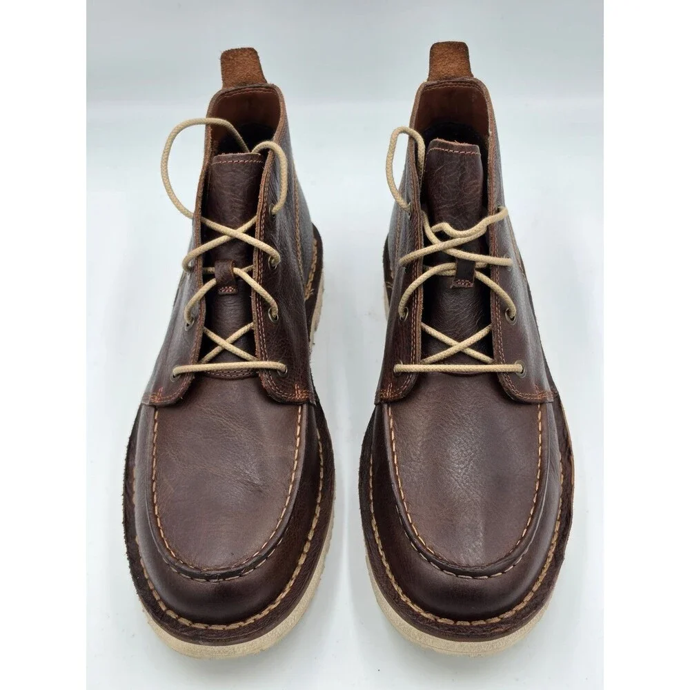 Timberland Mens Westmore Moc-Toe Chukka Leather Boots Brown Tortoise Shell Sz 12